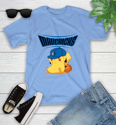 NBA Pikachu Basketball Sports Dallas Mavericks Youth T-Shirt 11