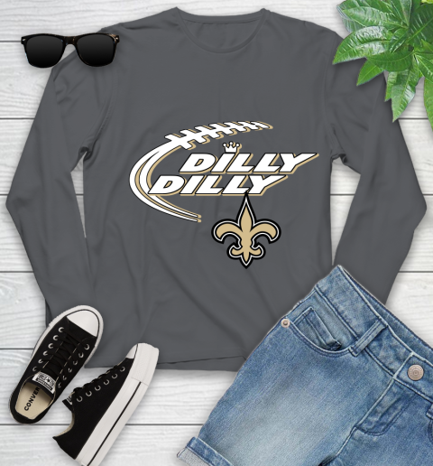 NFL New Orleans Saints Dilly Dilly Football Sports Youth Long Sleeve 8
