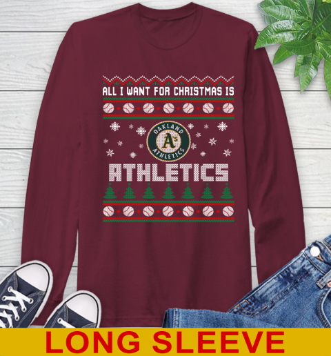MLB All I Want For Christmas Is Oakland Athletics Baseball Sports 61