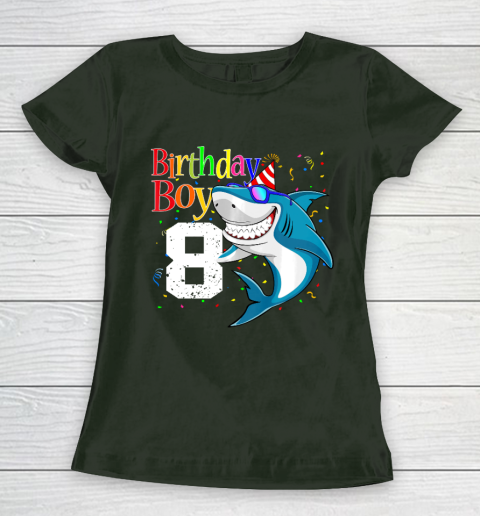 Kids 8th Birthday Boy Shark Shirts 8 Jaw Some Four Tees Boys 8 Years Old Women's T-Shirt 4