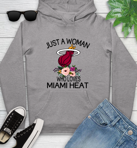 NBA Just A Woman Who Loves Miami Heat Basketball Sports Youth Hoodie 4