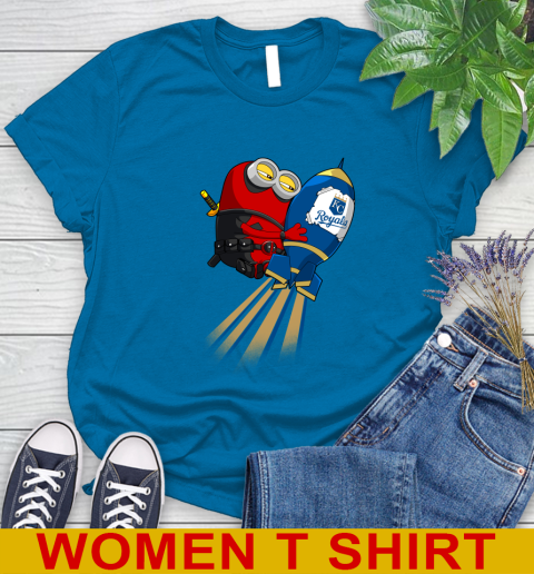 MLB Baseball Kansas City Royals Deadpool Minion Marvel Shirt Women's T-Shirt 9 MLB Baseball Kansas City Royals Deadpool Minion Marvel Shirt Women's T-Shirt - Image 9