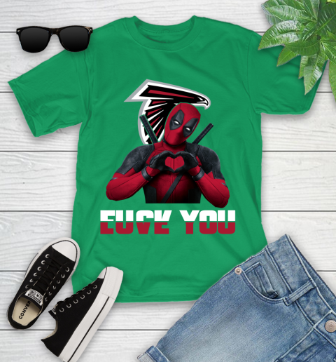 NHL Atlanta Falcons Deadpool Love You Fuck You Football Sports Youth T-Shirt 8