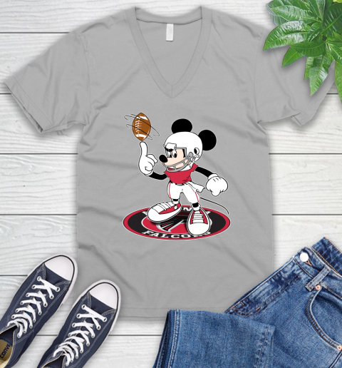 NFL Football Atlanta Falcons Cheerful Mickey Disney Shirt V-Neck T-Shirt 4