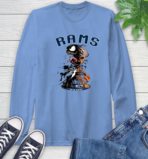 NFL Los Angeles Rams Football Venom Groot Guardians Of The Galaxy Long Sleeve T-Shirt 11
