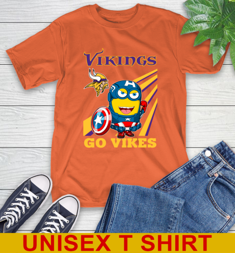 NFL Football Minnesota Vikings Captain America Marvel Avengers Minion Shirt T-Shirt 4