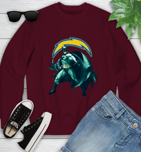 NFL Batman Football Sports Los Angeles Chargers Youth Sweatshirt 5
