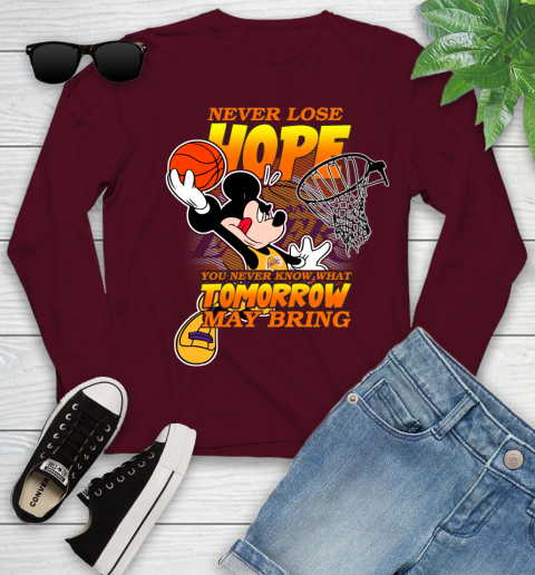 Los Angeles Lakers NBA Basketball Mickey Disney Never Lose Hope Youth Long Sleeve 6