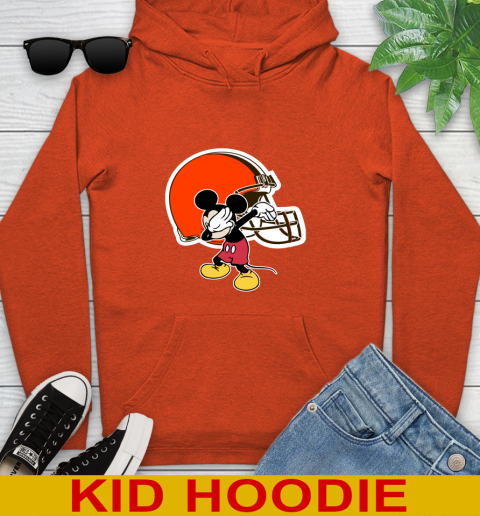 Cleveland Browns NFL Football Dabbing Mickey Disney Sports Youth Hoodie 5