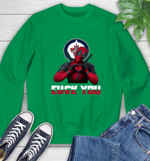 NHL Winnipeg Jets Deadpool Love You Fuck You Hockey Sports Sweatshirt 7