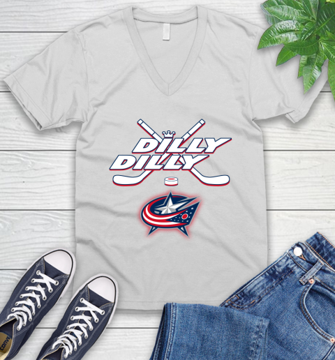 NHL Columbus Blue Jackets Dilly Dilly Hockey Sports V-Neck T-Shirt