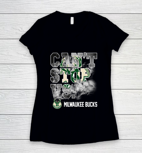 NBA Milwaukee Bucks Basketball Can't Stop Vs Women's V-Neck T-Shirt
