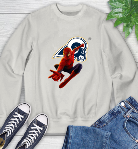 NFL Spider Man Avengers Endgame Football Los Angeles Rams Sweatshirt 12