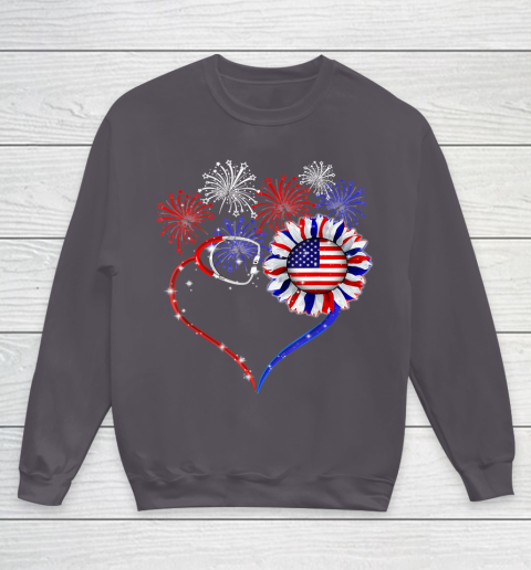 Patriotic Nurse 4th Of July American Flag Independence Day Youth Sweatshirt 5