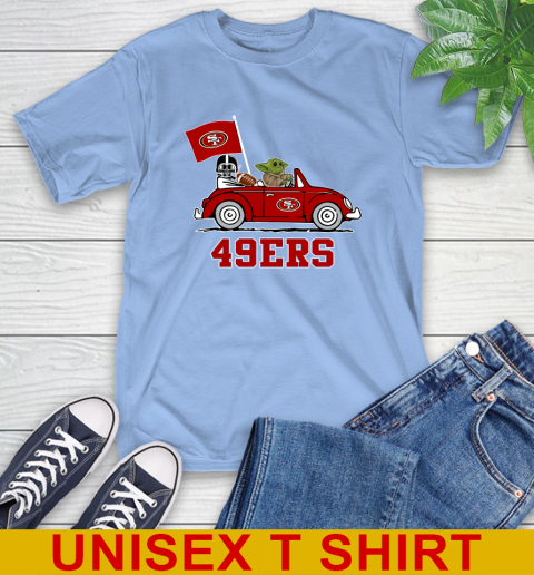 NFL Football San Francisco 49ers Darth Vader Baby Yoda Driving Star Wars Shirt T-Shirt 11