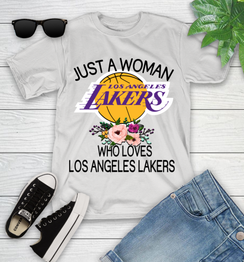 NBA Just A Woman Who Loves Los Angeles Lakers Basketball Sports Youth T-Shirt