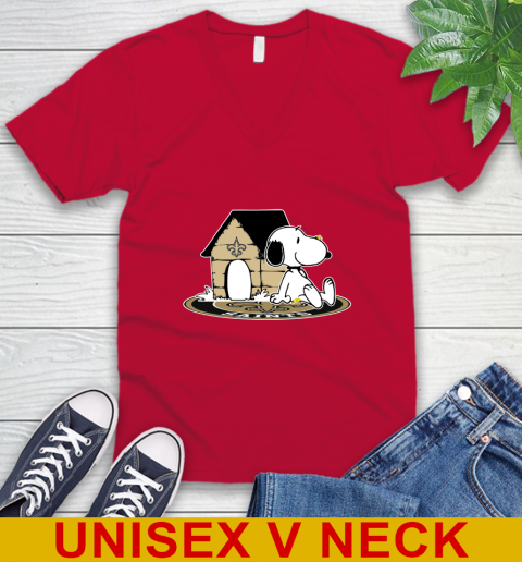 NFL Football New Orleans Saints Snoopy The Peanuts Movie Shirt V-Neck T-Shirt 7