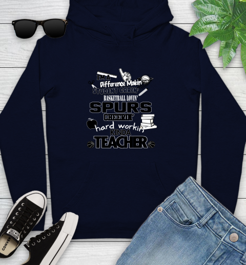 San Antonio Spurs NBA I'm A Difference Making Student Caring Basketball Loving Kinda Teacher Youth Hoodie 3