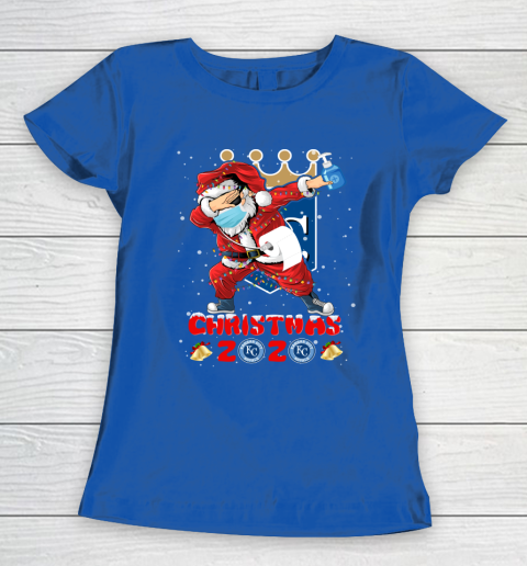 Kansas City Royals Funny Santa Claus Dabbing Christmas 2020 MLB Women's T-Shirt 8