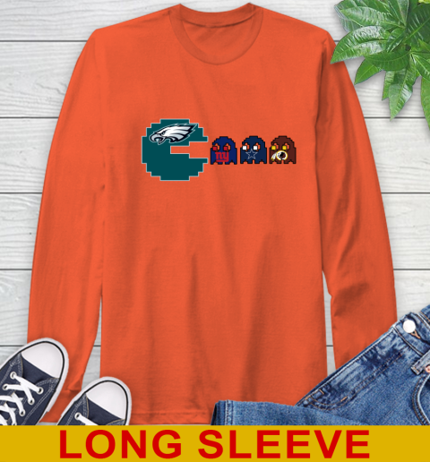 Philadelphia Eagles NFL Football Pac Man Champion Long Sleeve T-Shirt 5