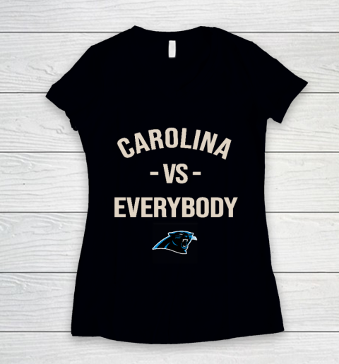 Carolina Panthers Vs Everybody Women's V-Neck T-Shirt