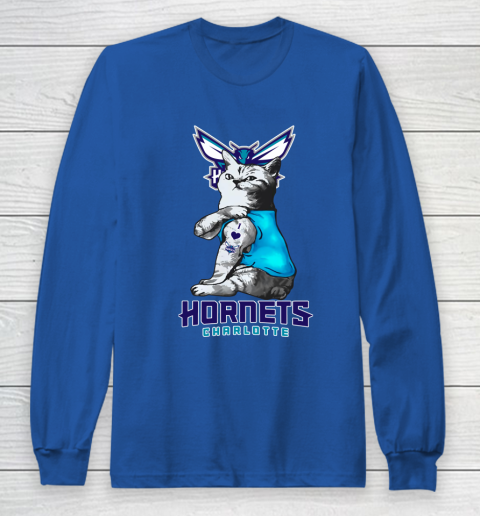 NBA Basketball My Cat Loves Charlotte Hornets Long Sleeve T-Shirt 6