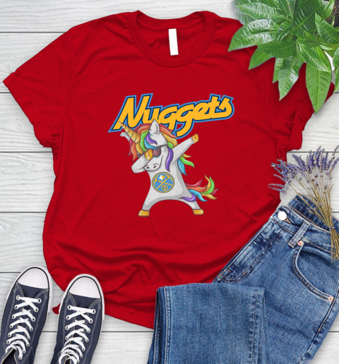 Denver Nuggets NBA Basketball Funny Unicorn Dabbing Sports Women's T-Shirt 9