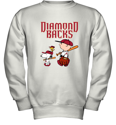 Arizona Diamondbakcs Let's Play Baseball Together Snoopy MLB Youth Sweatshirt