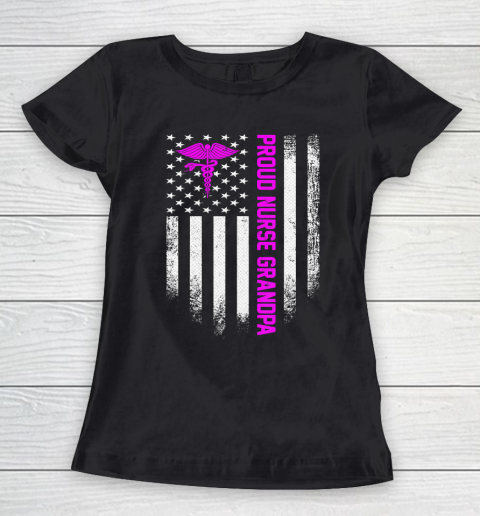 GrandFather gift shirt Vintage USA American Flag Proud Nurse Grandpa Distressed T Shirt Women's T-Shirt