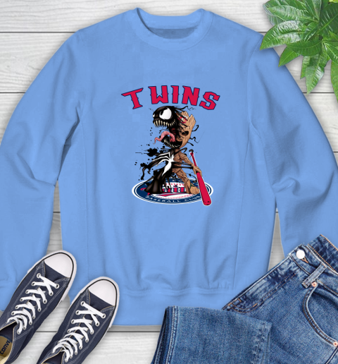 MLB Minnesota Twins Baseball Venom Groot Guardians Of The Galaxy Sweatshirt 11