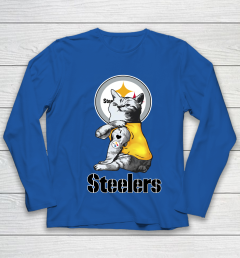 NFL Football My Cat Loves Pittsburgh Steelers Youth Long Sleeve 7