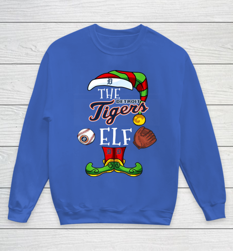 Detroit Tigers Christmas ELF Funny MLB Youth Sweatshirt 6