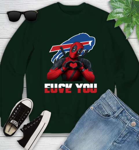 NHL Buffalo Bills Deadpool Love You Fuck You Football Sports Youth Sweatshirt 9