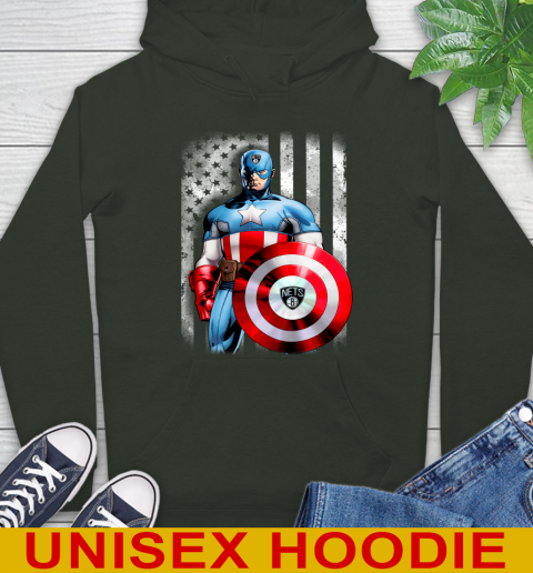Brooklyn Nets NBA Basketball Captain America Marvel Avengers American Flag Shirt Hoodie 12