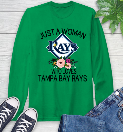 MLB Just A Woman Who Loves Tampa Bay Rays Baseball Sports Long Sleeve T-Shirt 5