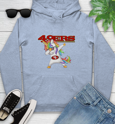 San Francisco 49ers NFL Football Funny Unicorn Dabbing Sports Youth Hoodie 10