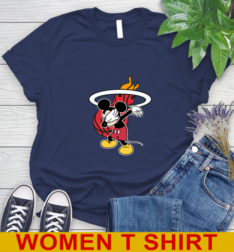 Miami Heat NBA Basketball Dabbing Mickey Disney Sports Women's T-Shirt 12