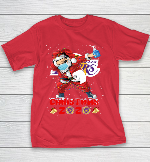Los Angeles Lakers Funny Santa Claus Dabbing Christmas 2020 NBA Youth T-Shirt 7