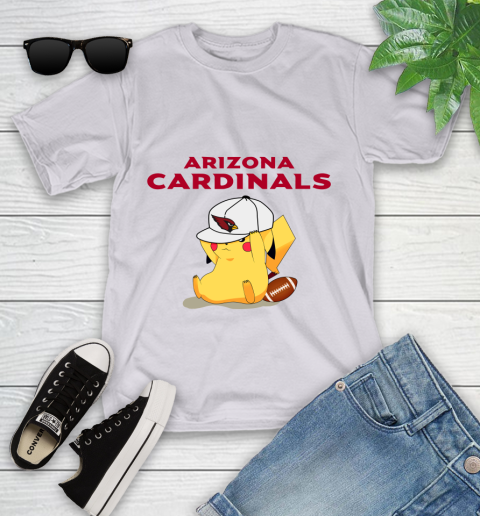 NFL Pikachu Football Sports Arizona Cardinals Youth T-Shirt 4