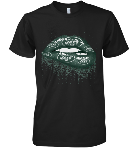 Biting Glossy Lips Sexy New York Jets NFL Football Premium Men's T-Shirt