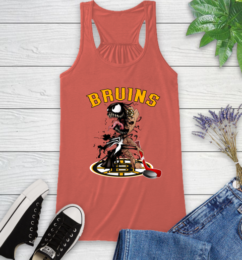 NHL Boston Bruins Hockey Venom Groot Guardians Of The Galaxy Racerback Tank 4