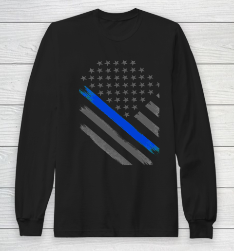 Thin Blue Line Flag Tactical Officer Long Sleeve T-Shirt