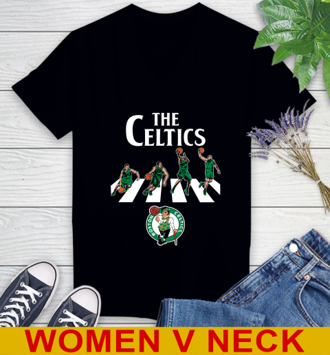 NBA Basketball Boston Celtics The Beatles Rock Band Shirt Women's V-Neck T-Shirt