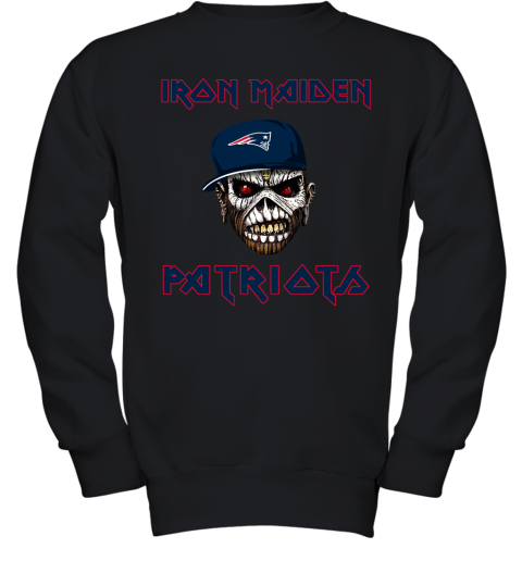 NFL New England Patriots Iron Maiden Rock Band Music Football Sports HtPJ0tArjAy youth sweatshirt 47 95 151514 front black
