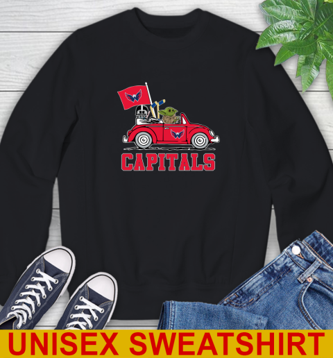 NHL Hockey Washington Capitals Darth Vader Baby Yoda Driving Star Wars Shirt Sweatshirt 2