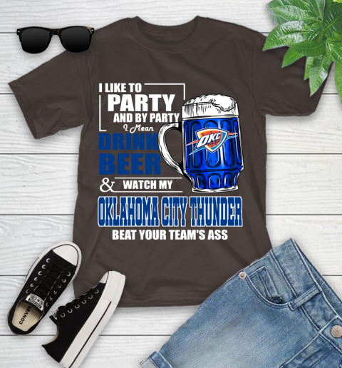 NBA Drink Beer and Watch My Oklahoma City Thunder Beat Your Team's Ass Basketball Youth T-Shirt 7