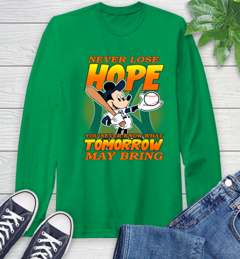 New York Yankees MLB Baseball Mickey Disney Never Lose Hope Long Sleeve T-Shirt 8