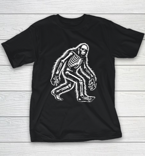 Funny Bigfoot Sasquatch Halloween Skeleton Youth T-Shirt