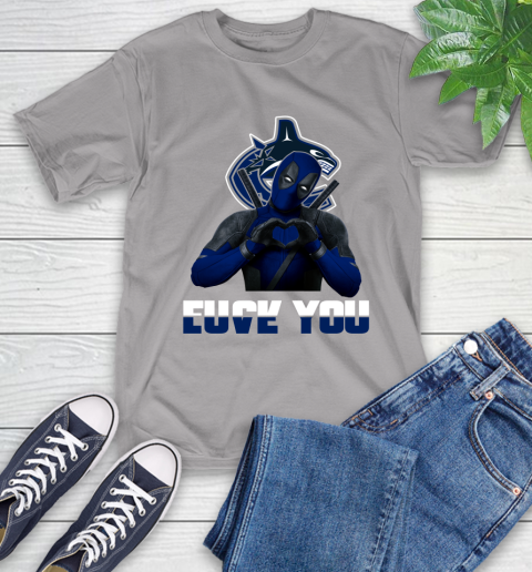 NHL Vancouver Canucks Deadpool Love You Fuck You Hockey Sports T-Shirt 6