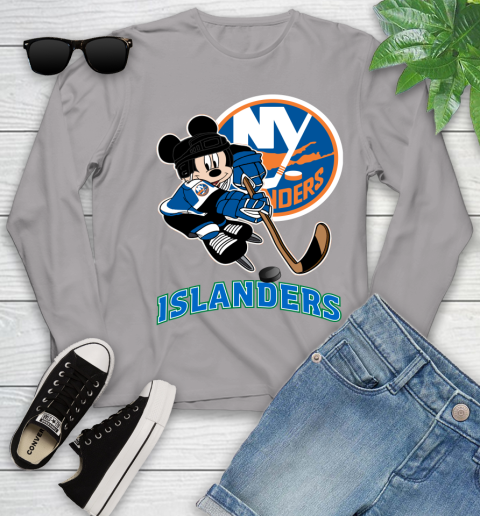 NHL New York Islanders Mickey Mouse Disney Hockey T Shirt Youth Long Sleeve 5